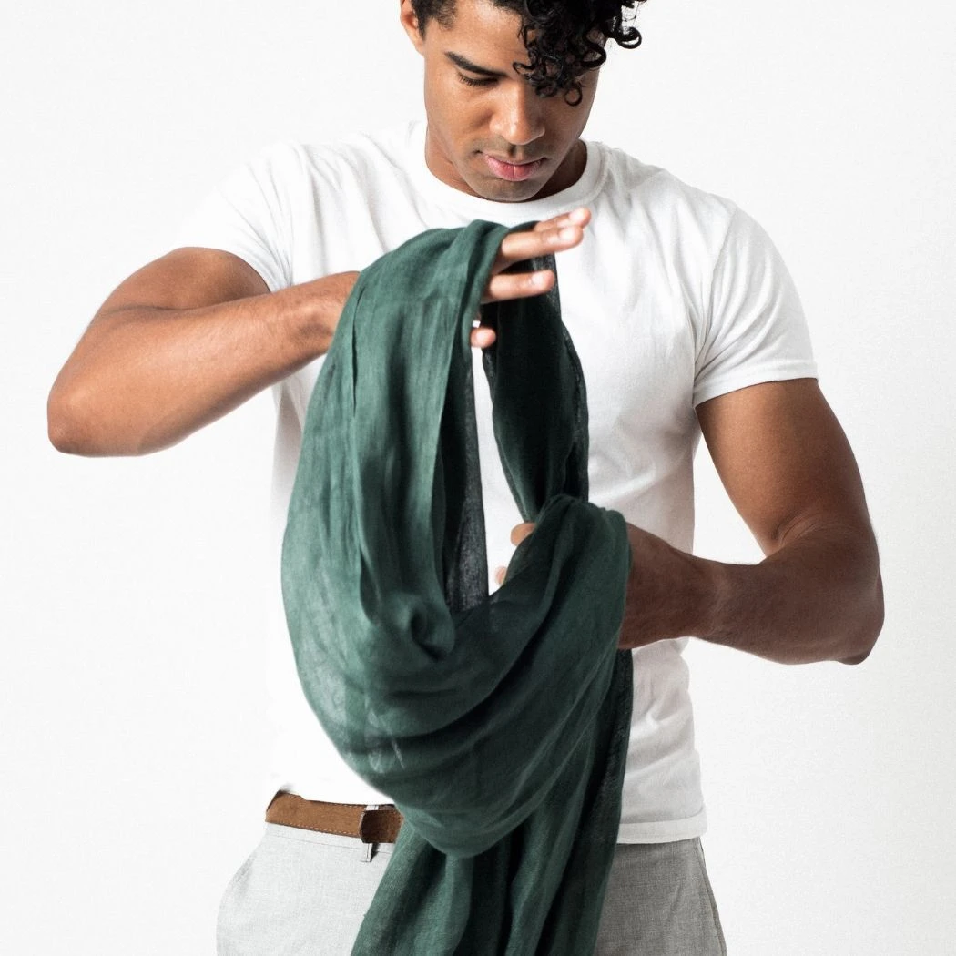 Studio Variously Accessories Moss Linen Scarf 8 Studio Variously Accessories Moss Linen Scarf