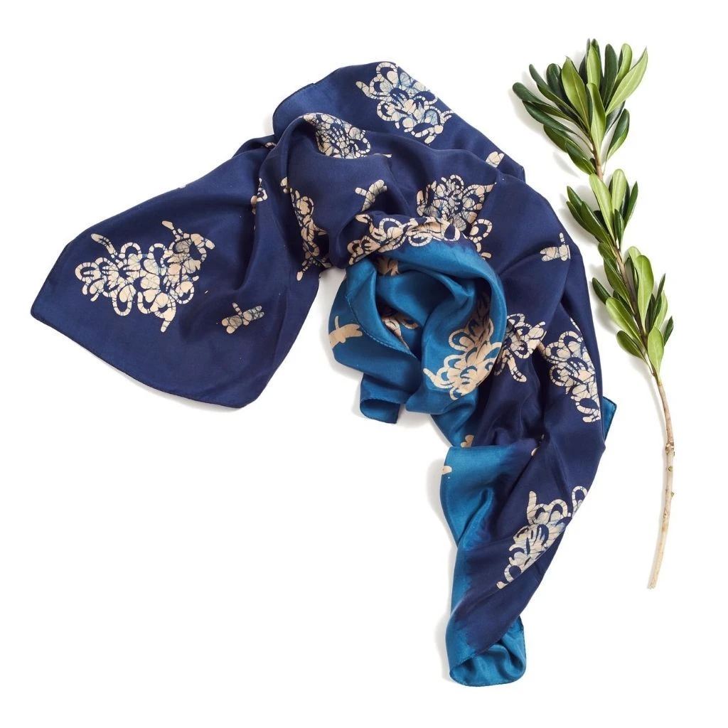 Studio Variously Oraa Indigo Silk Scarf 7 Studio Variously Oraa Indigo Silk Scarf