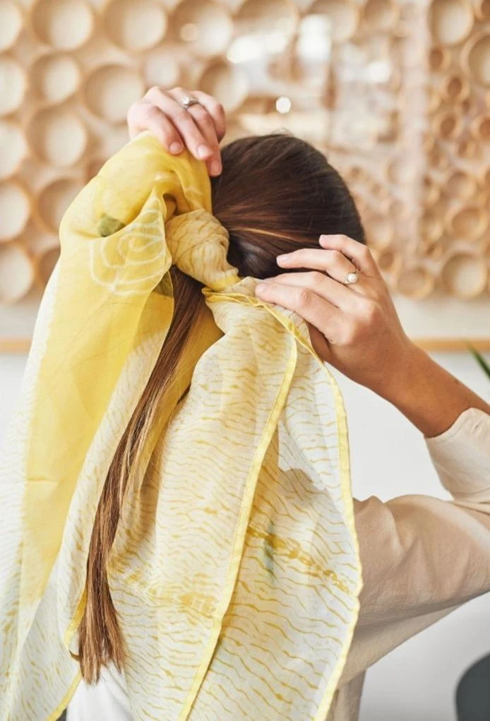 Studio Variously Primrose Turmeric Silk Scarf 5 Studio Variously Primrose Turmeric Silk Scarf