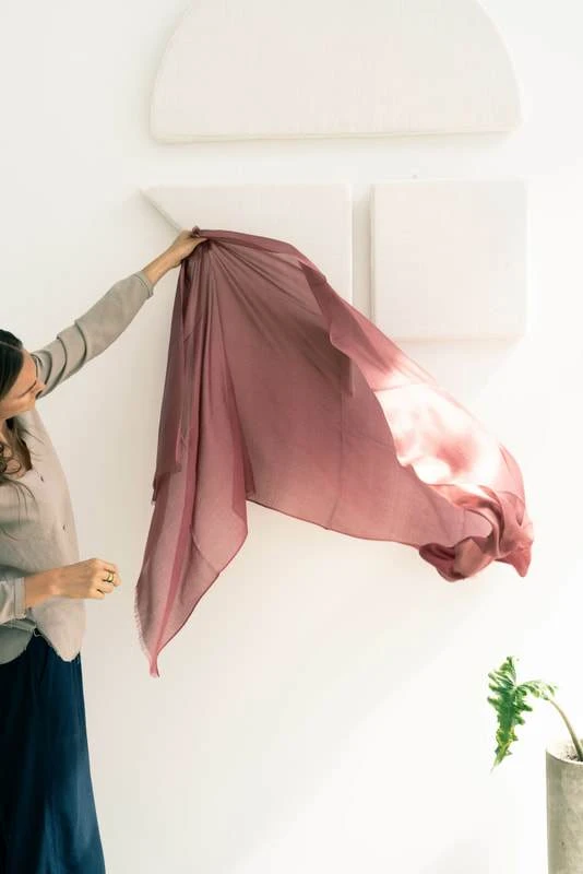 Studio Variously Rosa Silk And Cashmere Scarf Handcrafted 6 Studio Variously Rosa Silk And Cashmere Scarf Handcrafted