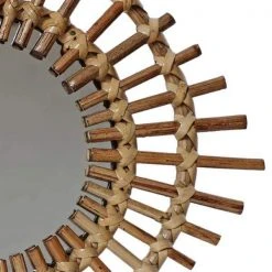 Casa Amarosa Sun Spike Rattan Mirror