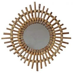 Casa Amarosa Sun Spike Rattan Mirror
