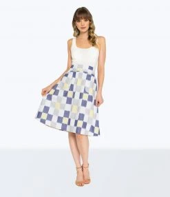 Passion Lilie Sunshine Plaid Ikat Midi Skirt