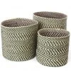 Swahili African Modern Black And Natural Maila Milulu Reed Basket Home Goods