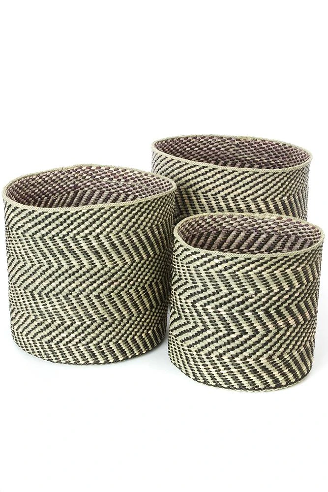 Swahili African Modern Black And Natural Maila Milulu Reed Basket Home Goods 3 Swahili African Modern Black And Natural Maila Milulu Reed Basket Home Goods