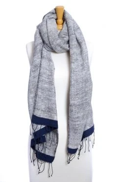 Swahili African Modern Ethiopian Stella Shawl - Blue Accessories