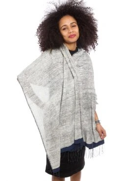 Swahili African Modern Ethiopian Stella Shawl - Blue Accessories