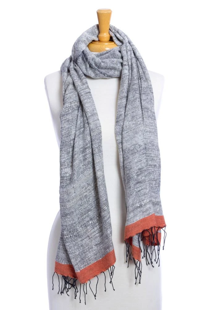 Swahili African Modern Accessories Ethiopian Stella Shawl - Coral 5 Swahili African Modern Accessories Ethiopian Stella Shawl - Coral