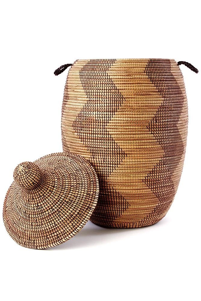 Swahili African Modern Extra Large Black And Gold ZigZag Hamper Home Goods 3 Swahili African Modern Extra Large Black And Gold ZigZag Hamper Home Goods