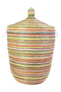 Swahili African Modern Large Rainbow Prayer Mat Hamper Home Goods