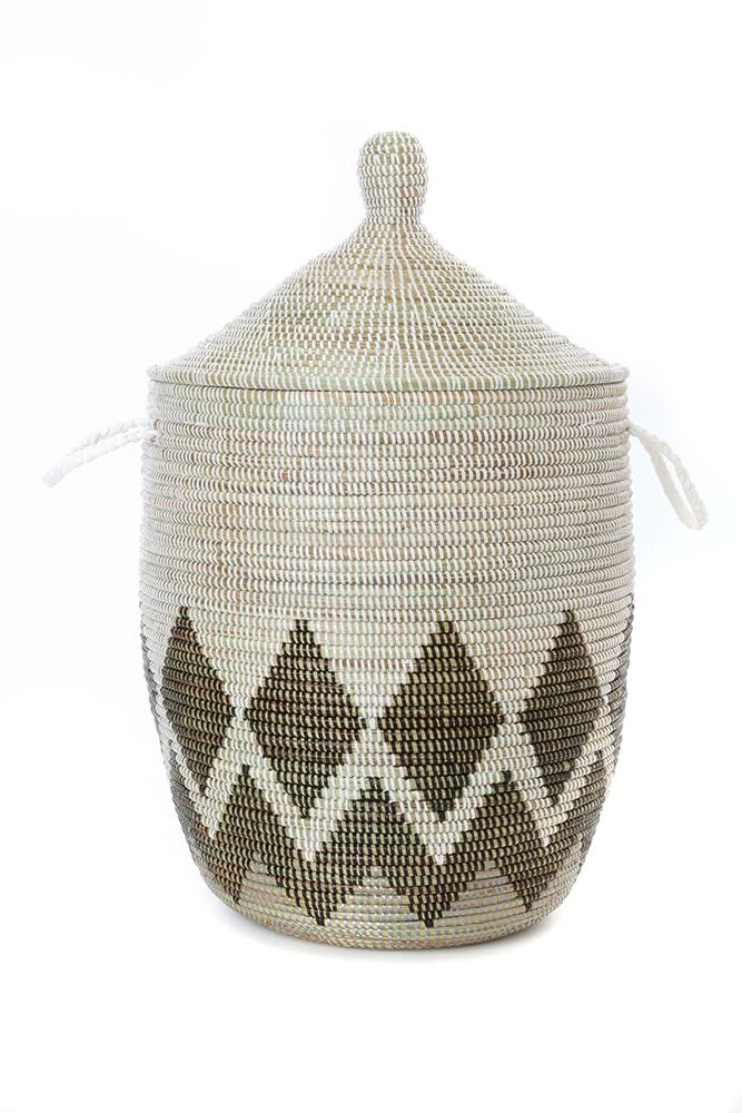 Swahili African Modern Medium Gem Border Laundry Hamper Basket Home Goods 3 Swahili African Modern Medium Gem Border Laundry Hamper Basket Home Goods