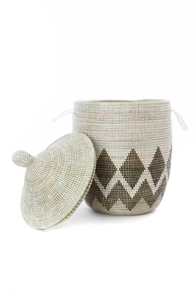 Swahili African Modern Medium Gem Border Laundry Hamper Basket Home Goods 4 Swahili African Modern Medium Gem Border Laundry Hamper Basket Home Goods