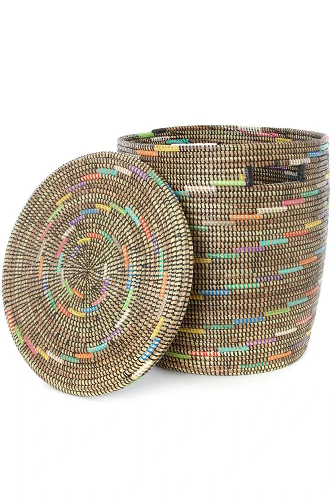 Swahili African Modern Sable Swirl Flat Lid Storage Basket Home Goods 4 Swahili African Modern Sable Swirl Flat Lid Storage Basket Home Goods