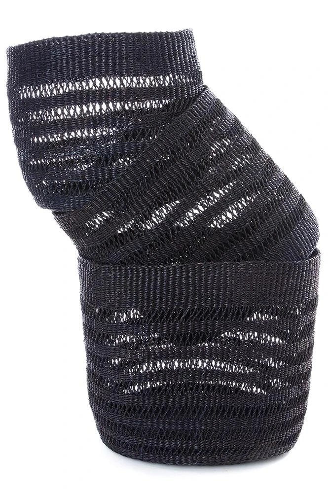 Swahili African Modern Raven Veta Vera Lace Weave Basket Bins Set Home Goods 5 Swahili African Modern Raven Veta Vera Lace Weave Basket Bins Set Home Goods