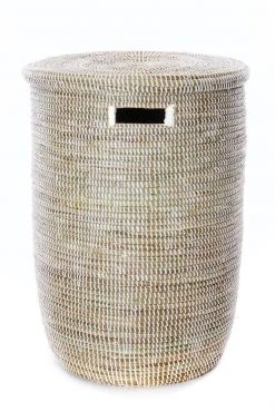 Swahili African Modern Solid White Classic Hamper Set 7 Swahili African Modern Solid White Classic Hamper Set