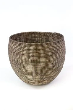 Swahili African Modern Home Goods Black Deep Nesting Basket Set