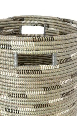 Swahili African Modern Silver Swirl Flat Lid Storage Basket Home Goods 7 Swahili African Modern Silver Swirl Flat Lid Storage Basket Home Goods