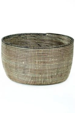Swahili African Modern Solid Black Knitting Basket