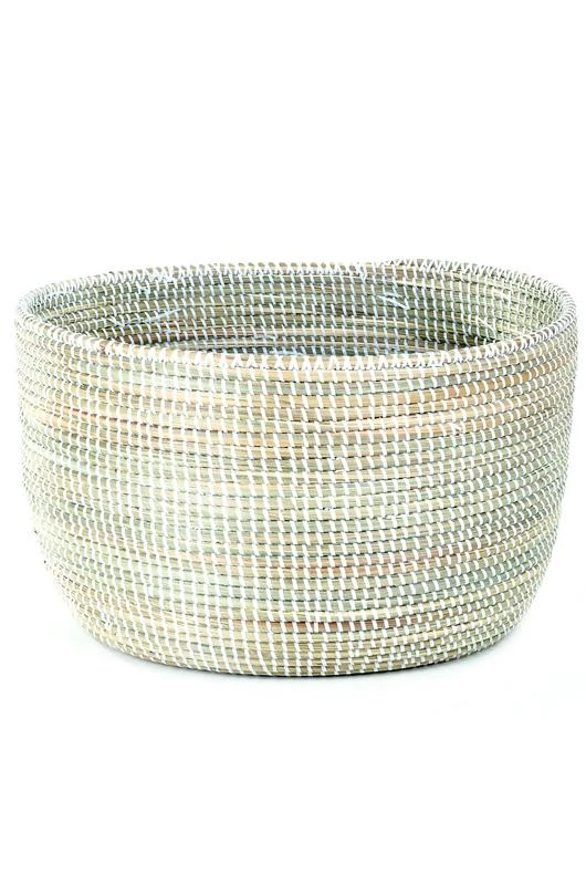 Swahili African Modern Solid White Knitting Basket Home Goods 3 Swahili African Modern Solid White Knitting Basket Home Goods