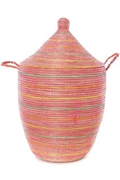 Swahili African Modern Home Goods Large Sunrise Stripes Laundry Hamper Basket