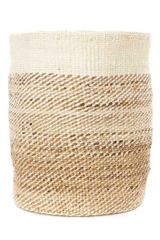 Swahili African Modern Tall Natural Sisal And Banana Fiber Twill Basket Home Goods 4 Swahili African Modern Tall Natural Sisal And Banana Fiber Twill Basket Home Goods