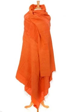 Swahili African Modern Tangerine Gabi Tablecloth / Throw Blanket