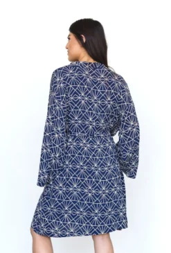 Symbology Sale Art Deco Lounge Robe - Navy + Cream