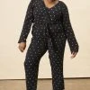 Symbology Baby Cacti Wrap Jumpsuit - Black + Ivory Clothing