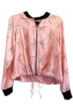 Symbology Dancing Ballerina Modal Bomber - Pink + Black