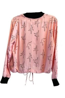 Symbology Dancing Ballerina Modal Bomber - Pink + Black