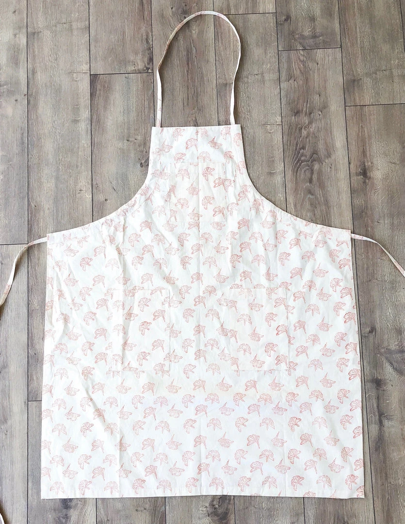 Symbology Dancing Umbrellas + Ginkgo Leaf Reversible Apron Home Goods 6 Symbology Dancing Umbrellas + Ginkgo Leaf Reversible Apron Home Goods