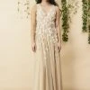 Symbology Special Occasion Floral Ombre Maxi Gown - Champagne + Cream 1 Symbology Special Occasion Floral Ombre Maxi Gown - Champagne + Cream