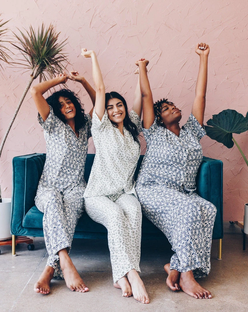 Symbology Geo Starburst Modal Pajama Set - Navy + Cream 8 Symbology Geo Starburst Modal Pajama Set - Navy + Cream