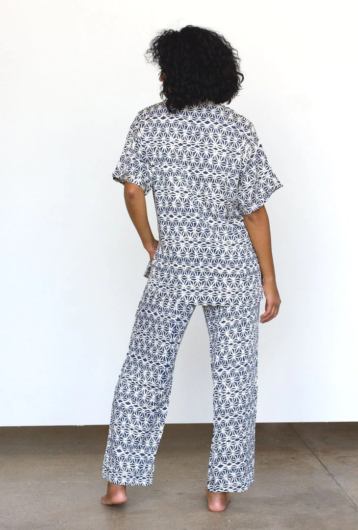 Symbology Geo Starburst Modal Pajama Set - Navy + Cream 7 Symbology Geo Starburst Modal Pajama Set - Navy + Cream