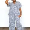 Symbology Geo Starburst Modal Pajama Set - Navy + Cream 1 Symbology Geo Starburst Modal Pajama Set - Navy + Cream
