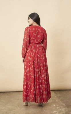 Symbology Hibiscus Empress Wrap Dress Red Lipstick + Gold Best Sellers