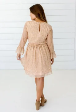 Symbology Leopard Chiffon Dress - Blush + Gold