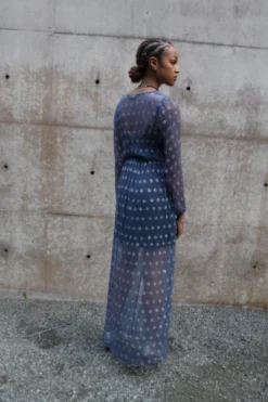 Symbology Sale Starry Nights Chiffon Dress - Smoky Sapphire + Silver