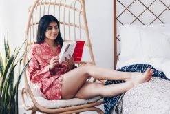 Symbology Tattoo Flower Pajama Set - Dusty Rose + Cream