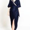 Symbology Special Occasion Velvet Wrap Dress In Midnight Blue 1 Symbology Special Occasion Velvet Wrap Dress In Midnight Blue