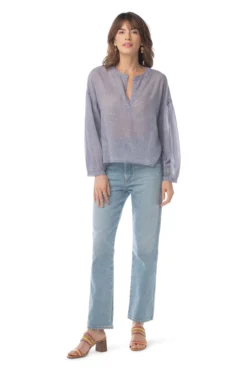 Synergy Organic Clothing Amber Top - Navy Checked Sale 10 Synergy Organic Clothing Amber Top - Navy Checked Sale