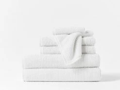 Coyuchi Temescal Ribbed Towels - Alpine White Home Goods