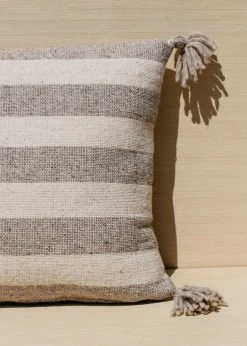 Territory Design Ancho Stripe Throw Pillow Cover - Gray