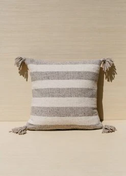 Territory Design Ancho Stripe Throw Pillow Cover - Gray