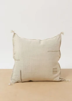 Territory Design Handcrafted Lines Throw Pillow Cover - Cream