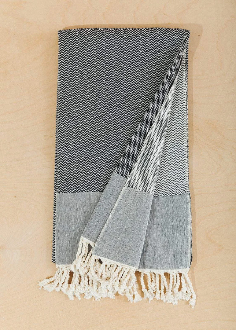 Territory Design Tunisian Beach / Bath Towel - Black Home Goods 3 Territory Design Tunisian Beach / Bath Towel - Black Home Goods