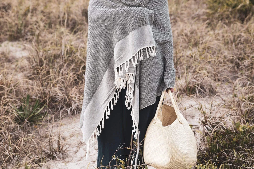 Territory Design Tunisian Beach / Bath Towel - Black Home Goods 6 Territory Design Tunisian Beach / Bath Towel - Black Home Goods