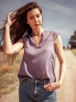 Valani Clothing Thavy Tencel Top - Purple Sage