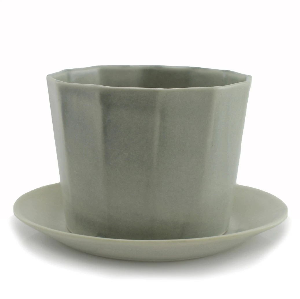 The Bright Angle Native Porcelain Planter - Smoke Gray Home Goods 3 The Bright Angle Native Porcelain Planter - Smoke Gray Home Goods