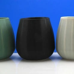 The Bright Angle Kitchen + Dining Black Porcelain Wine Cup